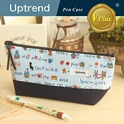 Uptrend/V-plus‧童話小鎮 寬底筆袋(藍)