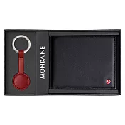 MONDAINE 瑞士國鐵九卡牛皮短夾鑰匙圈禮盒