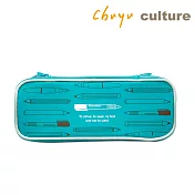 珠友 單層上翻筆袋/筆盒(小)-簡約青