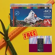 【CDA 瑞士卡達】博客來獨家-PRISMALO 高級水溶性色鉛 40色 加贈 義大利FABRIANO水彩畫本