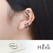 【Hera】赫拉 雙線U型無耳洞耳環/耳扣/耳骨夾-3色(單顆)-銀色
