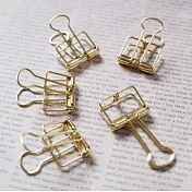 【VELOS】工業風金屬長尾夾5入組(S)(金)