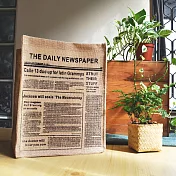 【收納職人】日式雜貨風黃麻收納整理籃/無蓋儲物盒 (英文報紙款)