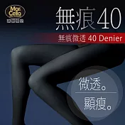 《瑪榭》無痕40丹尼-透明防爆線微透膚褲襪/絲襪‧台灣製M黑