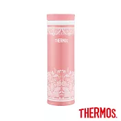 【THERMOS 膳魔師】不鏽鋼真空保溫杯0.5L-優雅蕾絲篇 (JNO-500-WR)優雅蕾絲
