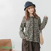 【Gentle wind】滿版碎花上衣(綠)-M-XL_M綠