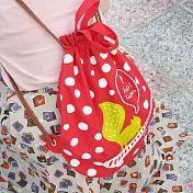 layoo 來喲│【台南孔廟松鼠】 帆布束口後背包 手提後背兩用-紅色