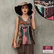 【潘克拉】印度螺旋繡線拼布上衣-F　FREE彩色