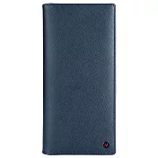 MONDAINE 瑞士國鐵牛皮十字紋14卡長夾-藍