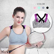 【Naya Nina】甜紛撞色雙肩帶無鋼圈運動內衣S-L(灰)S灰色