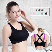 【Naya Nina】甜紛撞色雙肩帶無鋼圈運動內衣S-L(黑)S黑色