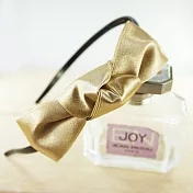 【PinkyPinky Boutique】素雅緞帶蝴蝶結髮箍 (金色)