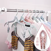 小麥秸稈便攜折疊式旅行掛夾衣架 (2入組)-北歐粉