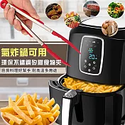 【EZlife】多用途健康不鏽鋼矽膠食品夾(2入組)