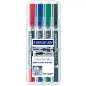 【STAEDTLER 施德樓】雙頭油性萬用筆4支組