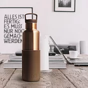 美國HYDY時尚保溫水瓶, CinCin Deco系列-摩卡-古銅金, 不銹鋼保溫水瓶 - 590ml, 保冰24小時, 保溫12小時