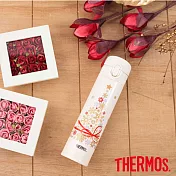 【THERMOS膳魔師】雪花聖誕樹 不鏽鋼真空保溫瓶0.4L(JNI-402CT-MVAN)MVAN (白色)