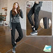 【BODYAIR嚴選】鬆緊腰後網透氣寬版褲(瑜珈.運動.慢跑)M