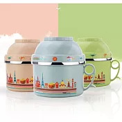 【EZlife】304不鏽鋼雙層保溫食安餐具組北歐綠