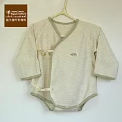 【Azure Canvas藍天畫布】100%有機棉 嬰兒連身肚衣-綠條紋60綠條紋