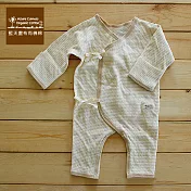 【Azure Canvas藍天畫布】 100%有機棉 (天然彩棉)嬰兒彩棉蝶裝肚衣50褐條紋