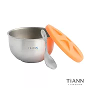 【鈦安純鈦餐具 TiANN】純鈦雙層隔熱_  碗+蓋+湯匙