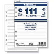 Raymay A5尺寸 6孔萬用手冊用 111枚入橫格活頁紙白