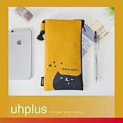 uhplus 手機袋-喵・日常 看星星(黃)