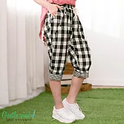 【Gentle wind】造型拼接格紋反摺褲-F　FREE黑白格