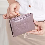 CHENSON 真皮 可抽式卡包 獨立式零錢袋短夾(W01178-U)-豆沙紫