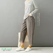 【Gentle wind】鄉村風細格紋長褲-F 30209　FREE黑白格