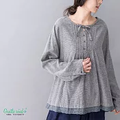 【Gentle wind】棉料寬鬆娃娃上衣-F 9966　FREE灰色