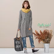 【Gentle wind】森林女孩格紋長上衣-M-L　M黑色