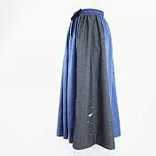 ：Urb.【小紙船與魚】口袋長長裙FREE藍色系