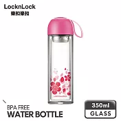 【樂扣樂扣】自然系耐熱雙層玻璃水壺350ML/櫻花