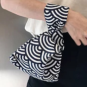 AmaZing 午餐外出小提袋-日系和風簡約套結手腕袋 (9色任選)藍祥雲