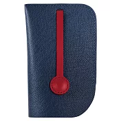 MONDAINE 瑞士國鐵隱藏式拉環牛皮鑰匙包-十字紋藍