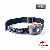 【Naturehike】 輕便防水USB充電四段式LED頭燈 (灰橙)