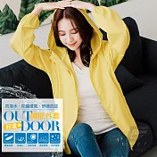 GIAT 台灣製UPF50+防潑水機能風衣外套L青檸黃