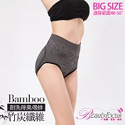 BeautyFocus加大款/竹炭吸排無痕內褲125001-竹炭黑