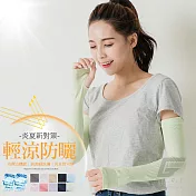 GIAT台灣製繽紛UPF50+勁涼降溫冰袖套(男女適用)果綠