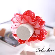 【卡樂熊】雙色圓點雙搭造型圈束/髮圈(三色)-紅色