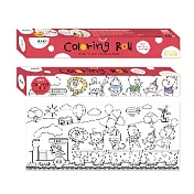 [N次貼] Coloring Roll著色畫軸(大) 315x710mmx5循環圖-動物列車-69014