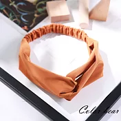 【卡樂熊】純色百搭雪紡交叉造型髮帶(四色)-卡其