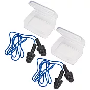 《TRAVELON》附繩防噪矽膠耳塞2入(黑)