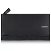 MONDAINE 瑞士國鐵皮革拉鍊收納包-霧黑