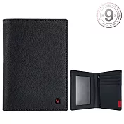 MONDAINE 瑞士國鐵國徽系列4卡視窗零錢短夾-十字紋黑