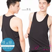 BeautyFocus台灣製吸濕排汗透氣型背心3811黑色-XL