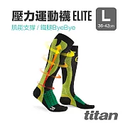 【Titan】太肯壓力運動襪-EliteL黑綠