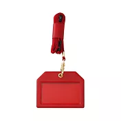 【HIGHTIDE】仿皮革識別證卡套(附筆夾) ‧紅色